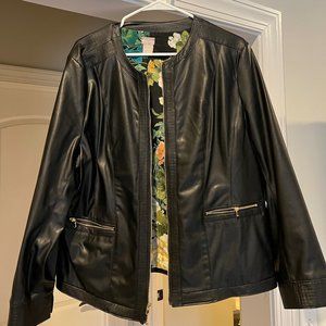 Black faux leather blazer